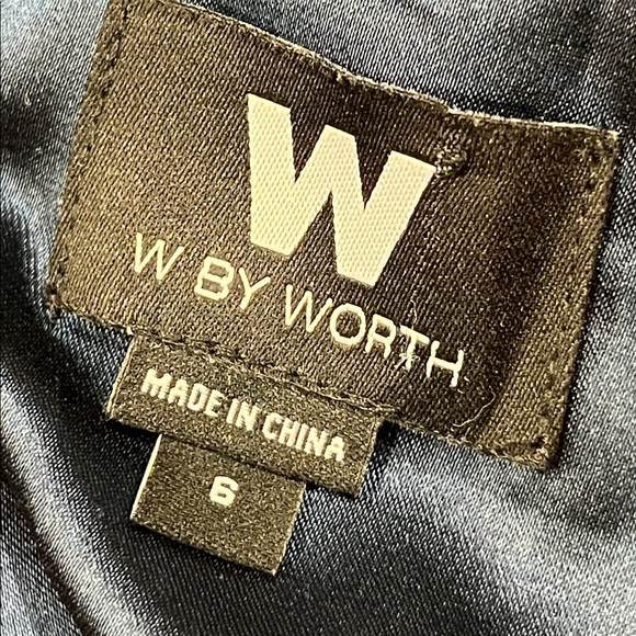 W BY WORTH Coquette Guest Party Navy 3-D Floral V-Neck Fit 7 Flare Dress SZ 6 - Picture 5 of 16